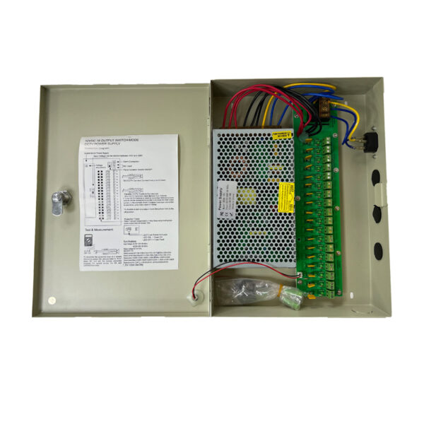 18 Way 12V DC 20A CCTV Boxed Power Supply Unit with Lock