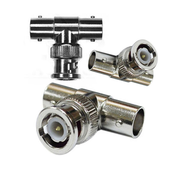 BNC 2-Way T Splitter Connector for CCTV Camera and Monitor