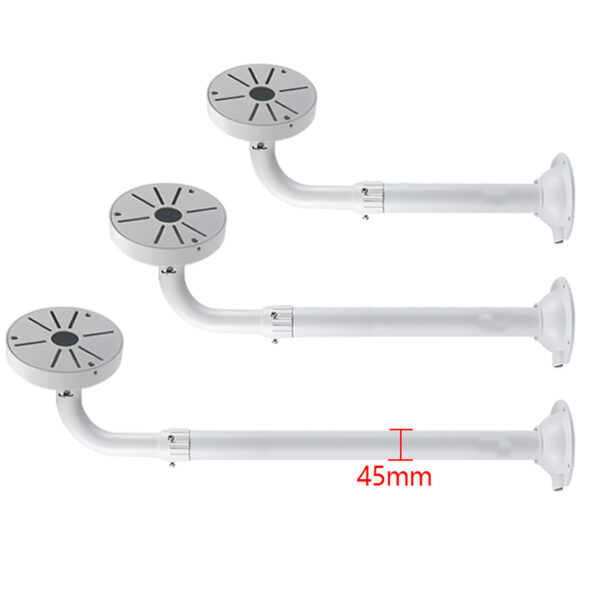 L-Shape Extendable Telescopic CCTV Bracket 60 to 120cm White Universal Metal