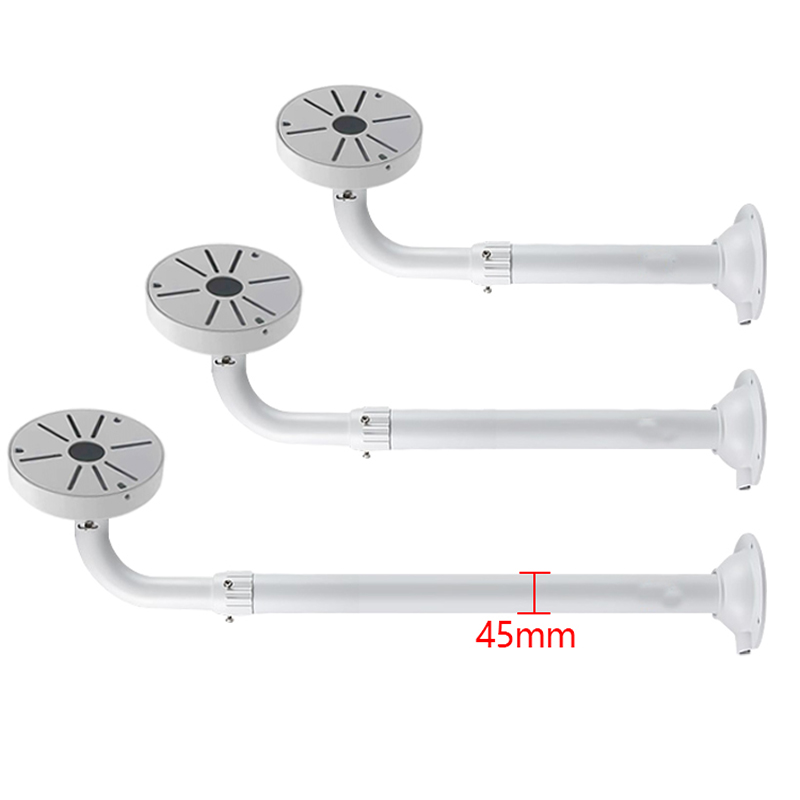 Telescopic L-Shape Wall Mount CCTV Camera Bracket Aluminium 30-60cm Adjustable