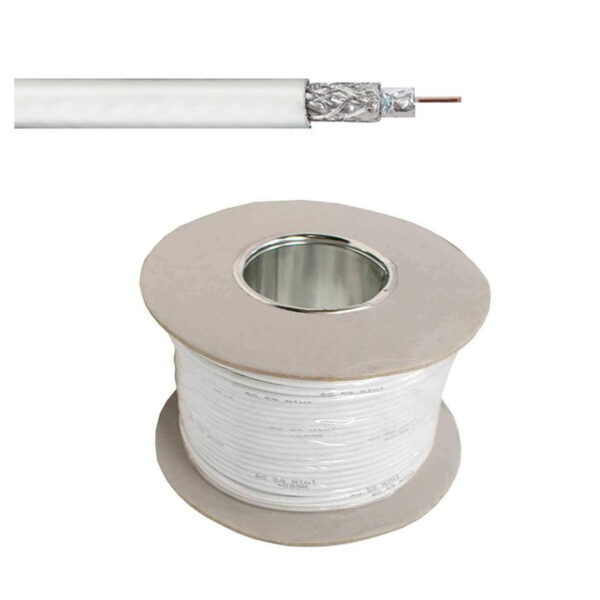 100m White RG59 Coaxial Cable for PoC Power over Coax CCTV Cameras
