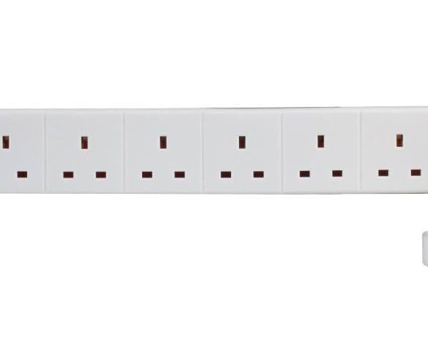 6-Gang 2M Extension Lead with USB Ports UK Mains Extension Socket