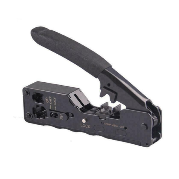 Adjustable RJ45 Crimping Tool Pro for Cat5 Cat6 Cat7 Pass Through Connectors