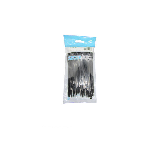 Black Cable Ties 200mm x 4.8mm Pack of 100 for CCTV and Security Installs