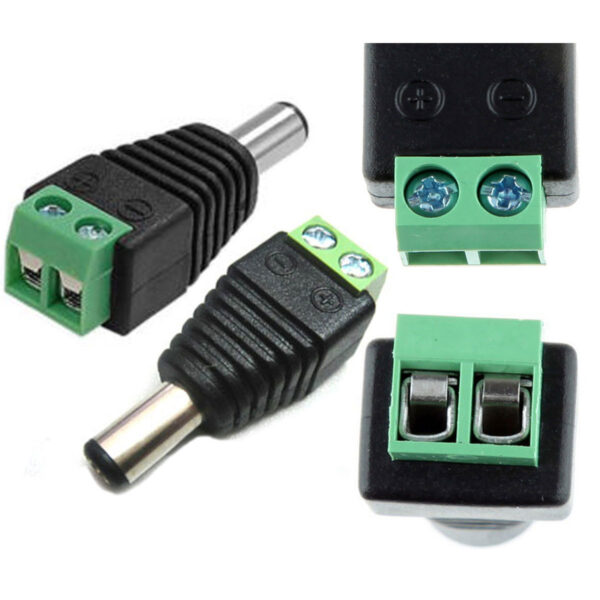 DC 2.1mm Male Power Connector Plug for CCTV Camera Power Supply