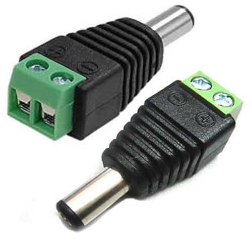 2.1mm DC Male Power Connector Plug for CCTV and LED Red