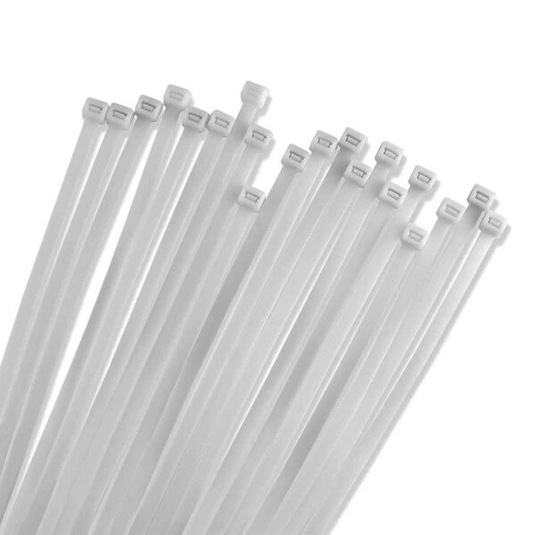 White Cable Ties 200mm x 4.8mm for Indoor Electrical and Security Installs