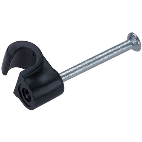 Round Cable Clips 5mm for Cat5e Network and CCTV Cable Wall Fixing